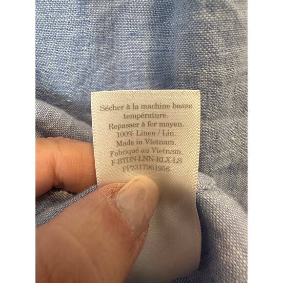 Everlane The Linen Relaxed Shirt Long Sleeve Classic Coastal Button Down Shirt 2 - Picture 11 of 11